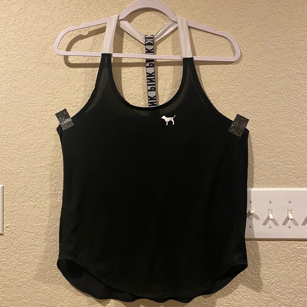 VS PINK Razorback Logo Top 💖🖤✨